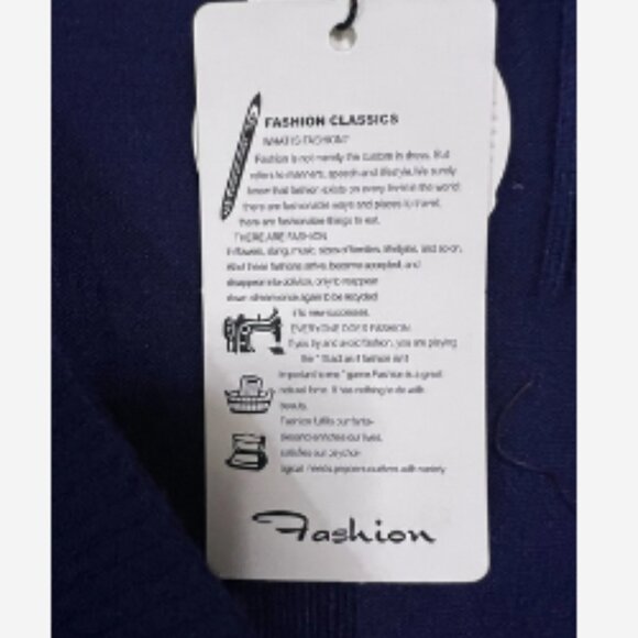 Fashion Cardigan Sweater Women Sz XL Viscose Blend Navy V-Neck Button 2 Pockets - Picture 4 of 5